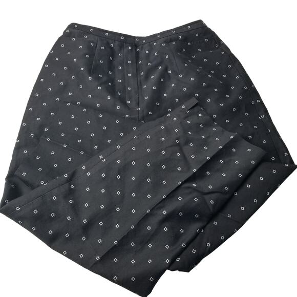 Talbots Black White Mini Square Pants Lined Size 10 Mint Excellent - Picture 1 of 6